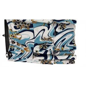 NEW FASHQUE women's 3 tier ruffle skort in turquoise/white/navy floral